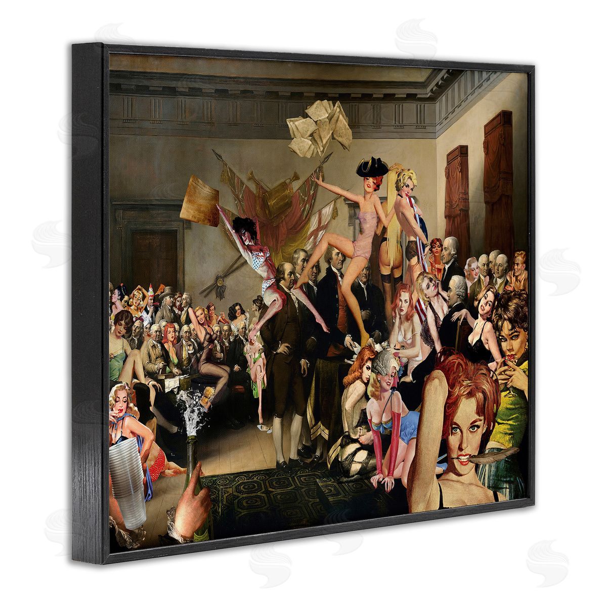 Barry Kite Classic Painting Collage Black Framed Giclee Wall Artside_