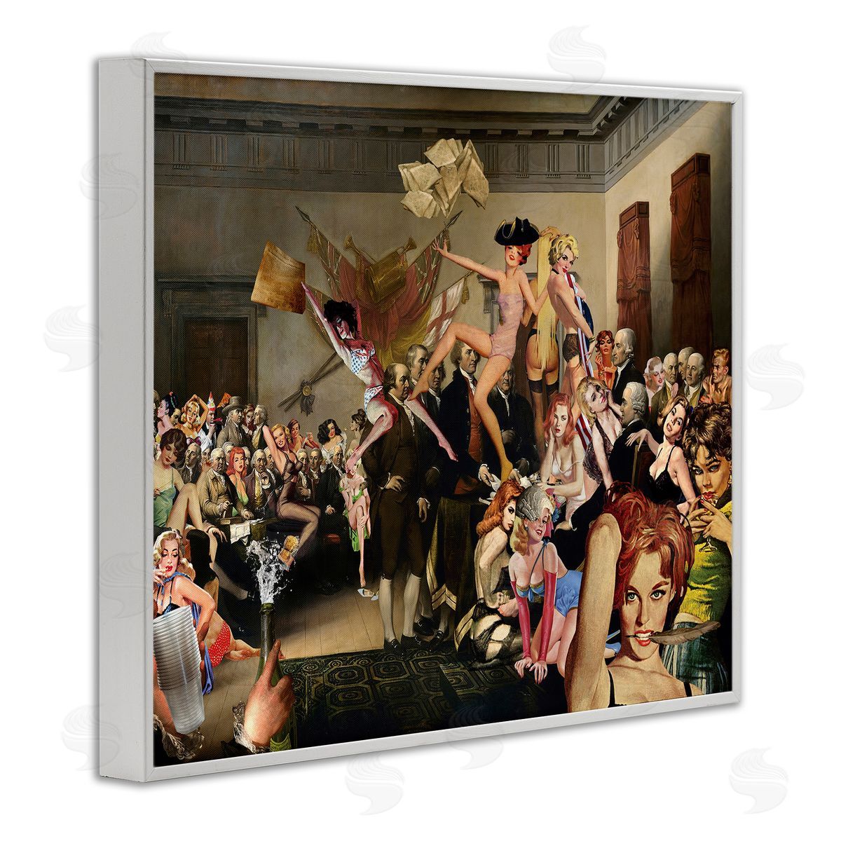 Barry Kite Classic Painting Collage White Framed Giclee Wall Artside_