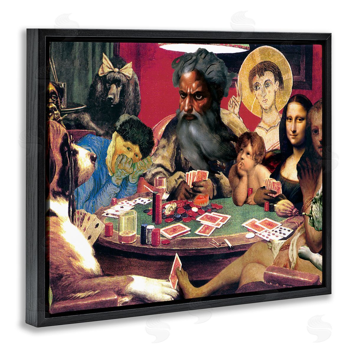 Barry Kite Funny Classics Collage Black Floater Frame Canvas Artside_
