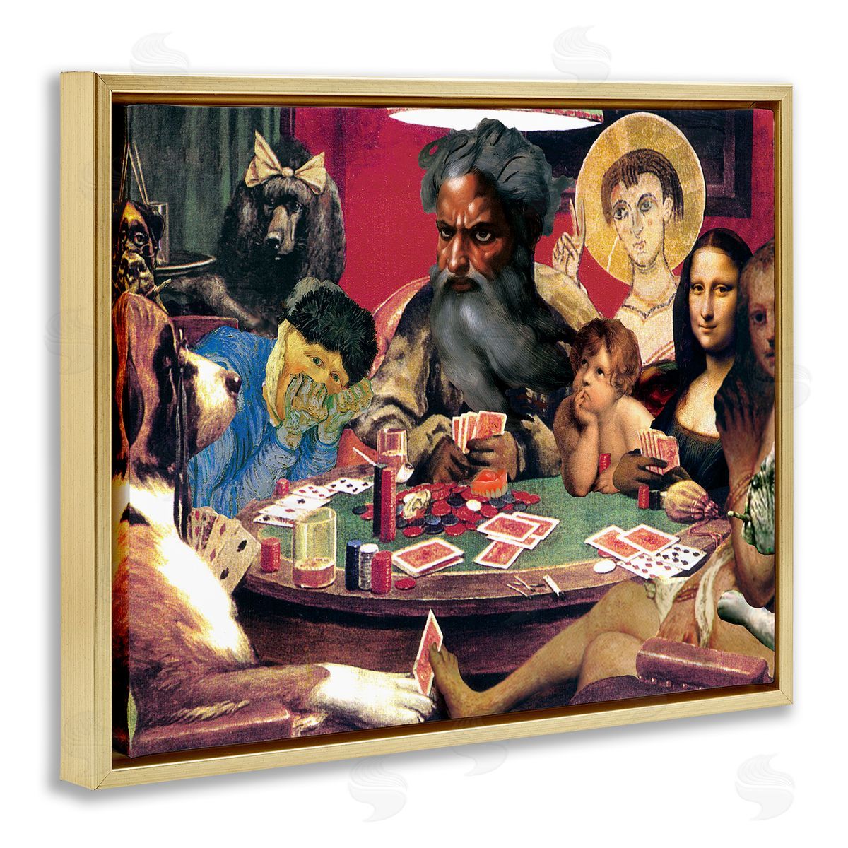 Barry Kite Funny Classics Collage Gold Floater Frame Canvas Artside_