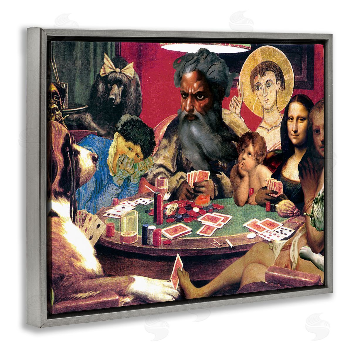 Barry Kite Funny Classics Collage Gray Floater Frame Canvas Artside_