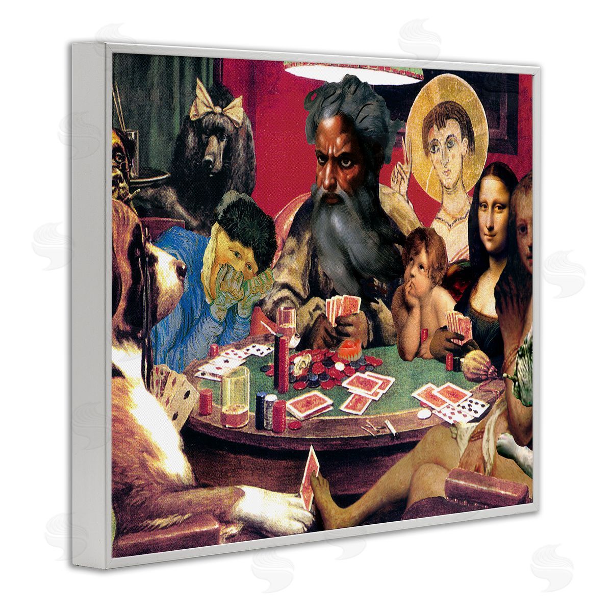 Barry Kite Funny Classics Collage White Framed Giclee Wall Artside_