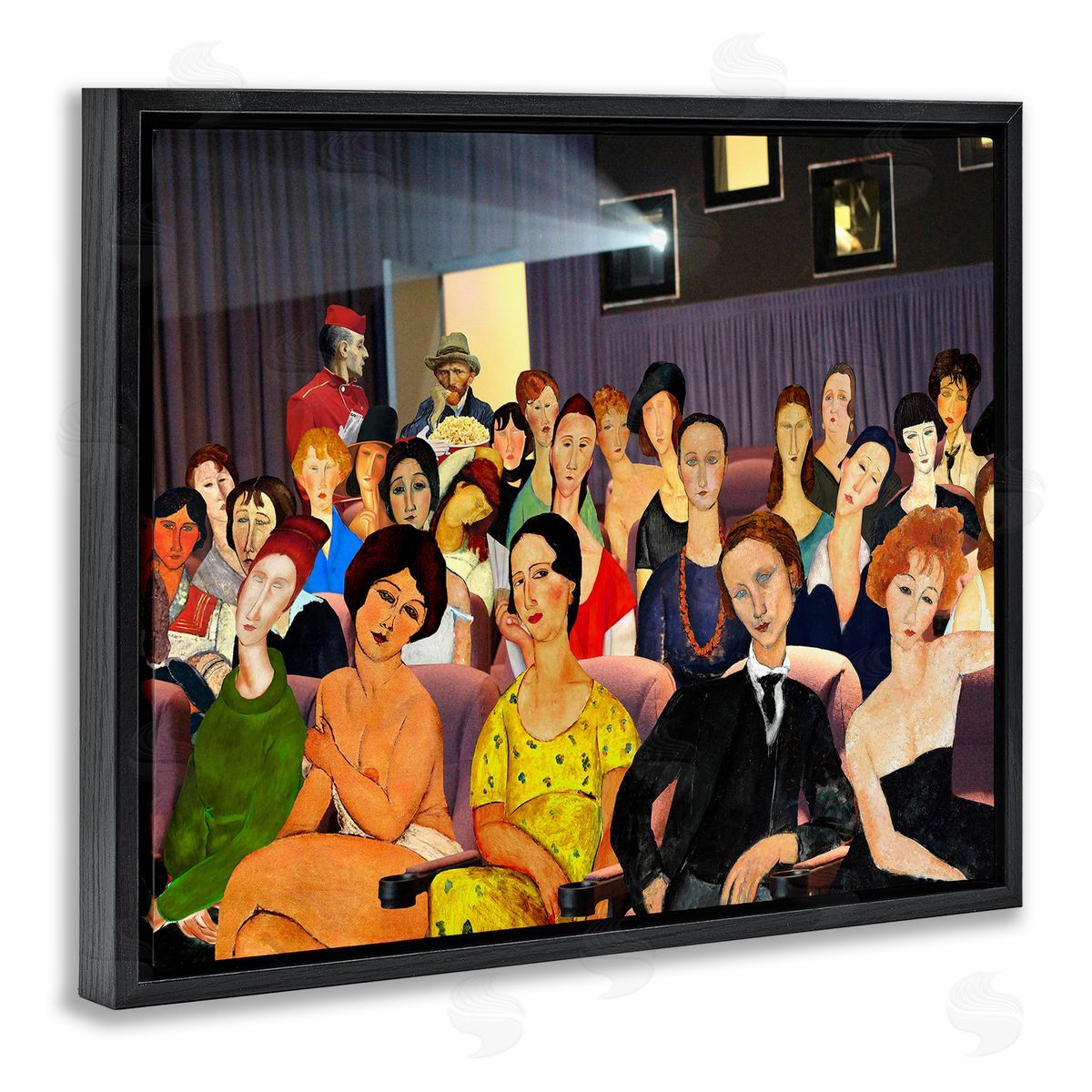 Barry Kite Vintage Theater Collage Black Floater Frame Canvas Artside_