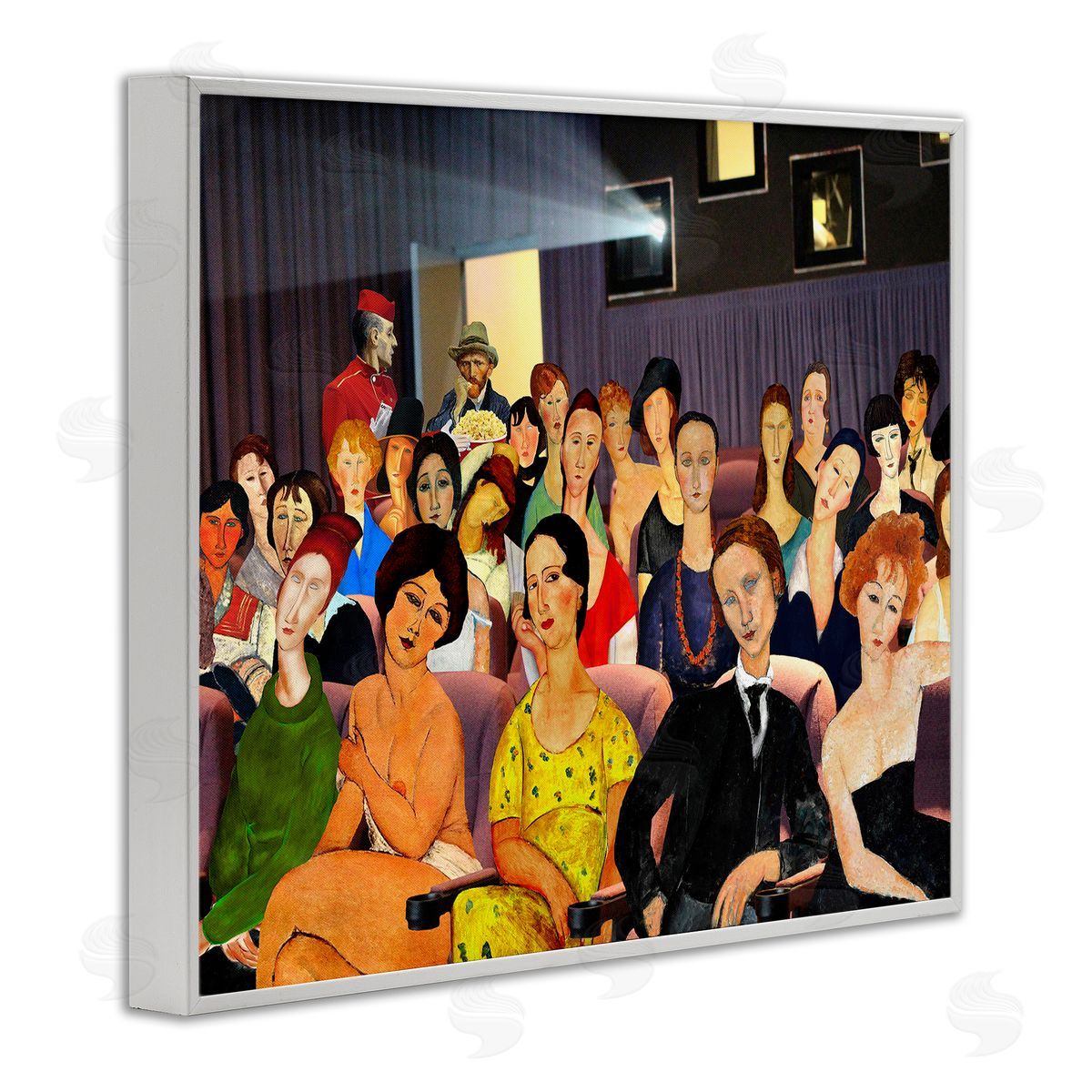 Barry Kite Vintage Theater Collage White Framed Giclee Wall Artside_