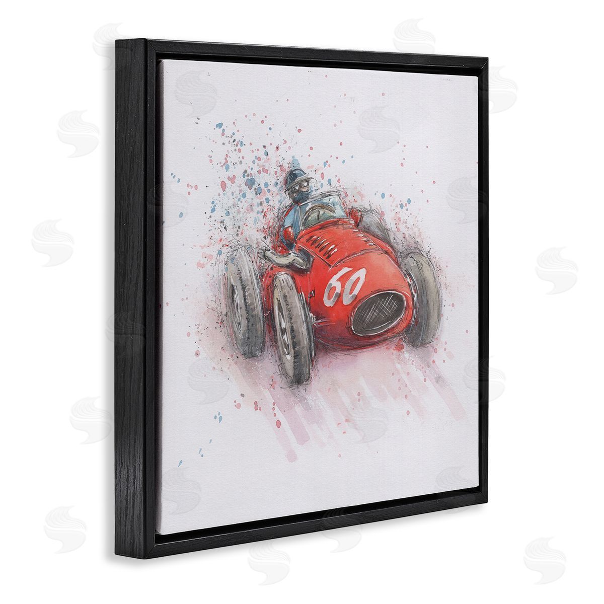 Nicola Mason Vintage Race Car Black Floater Frame Canvas Artside_