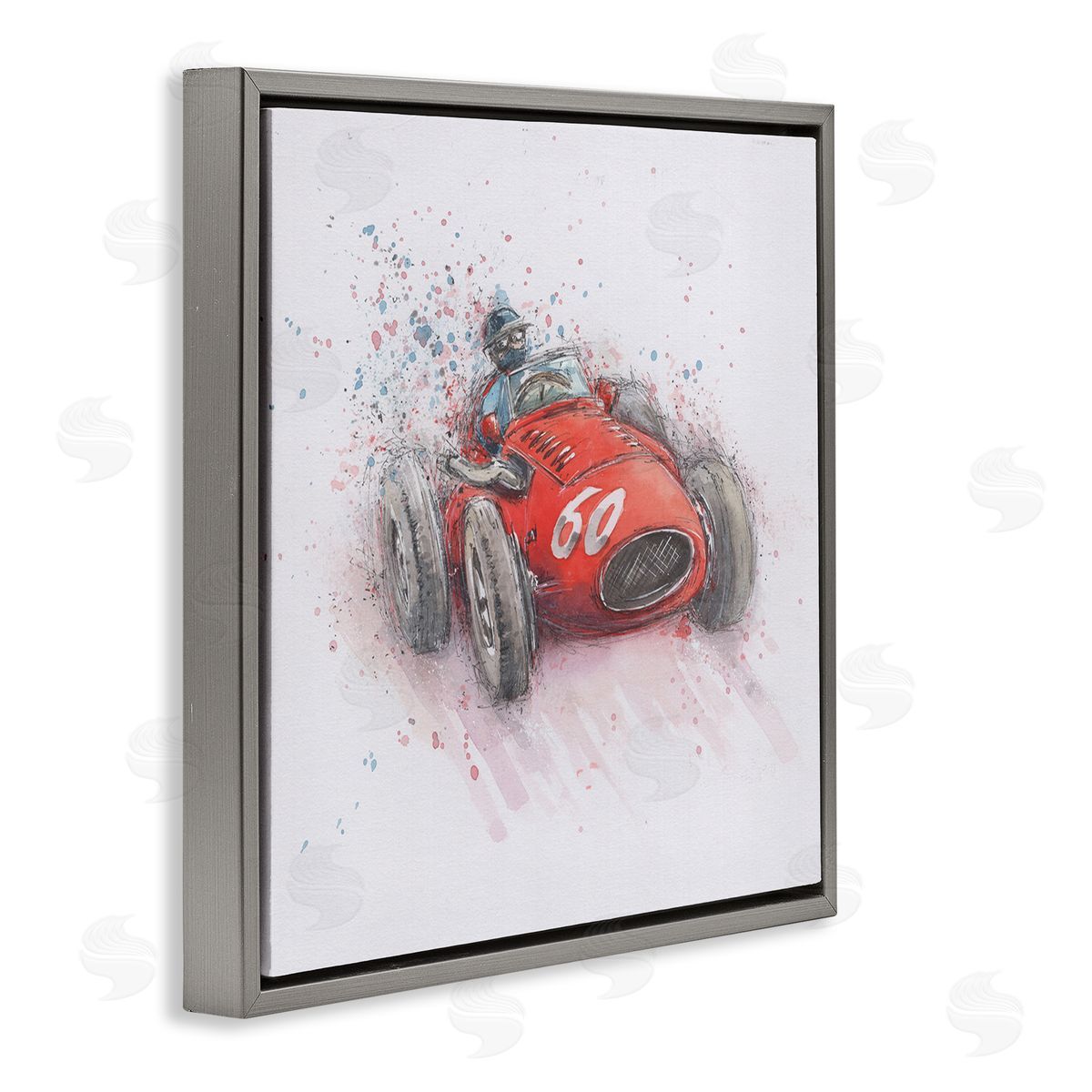 Nicola Mason Vintage Race Car Gray Floater Frame Canvas Artside_