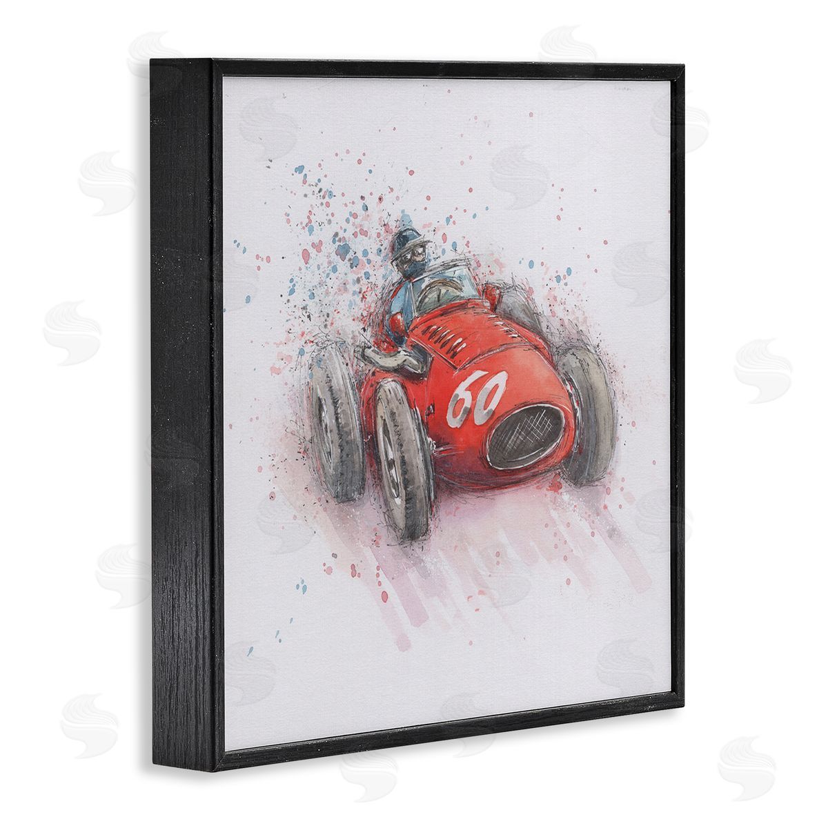 Nicola Mason Vintage Race Car Black Framed Giclee Wall Artside_