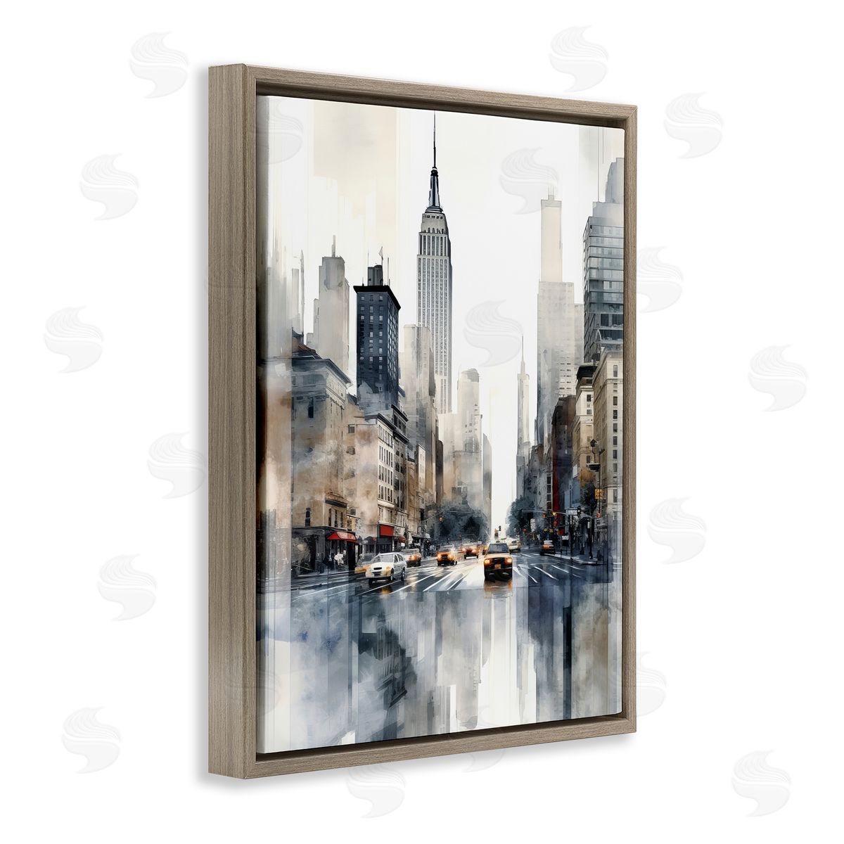 Irena Orlov New York Urban City Brown Floater Frame Canvas Artside_