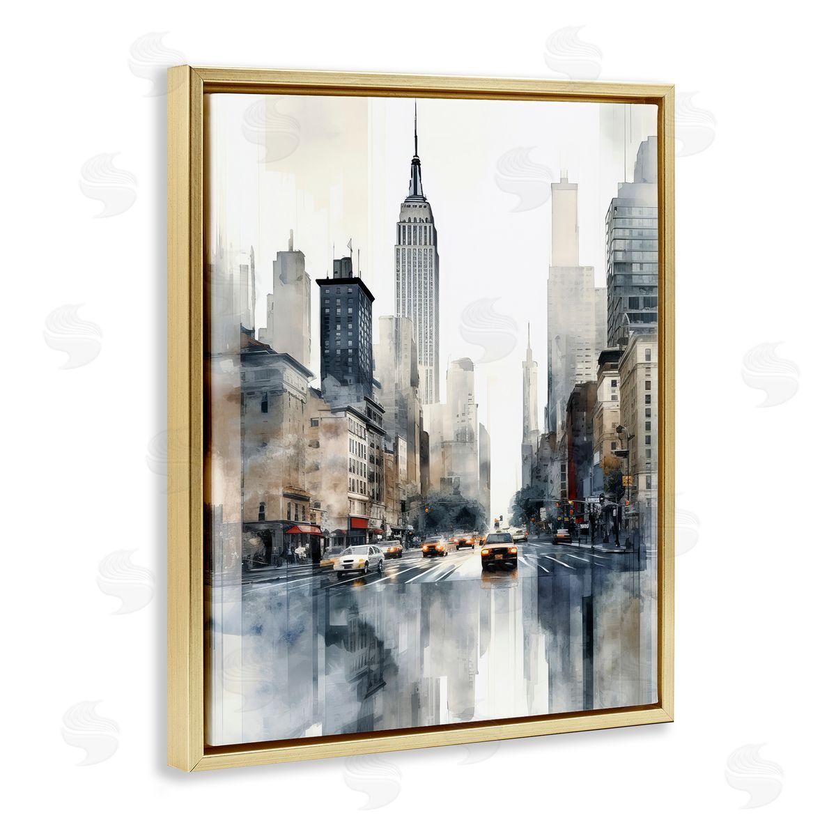 Irena Orlov New York Urban City Gold Floater Frame Canvas Artside_