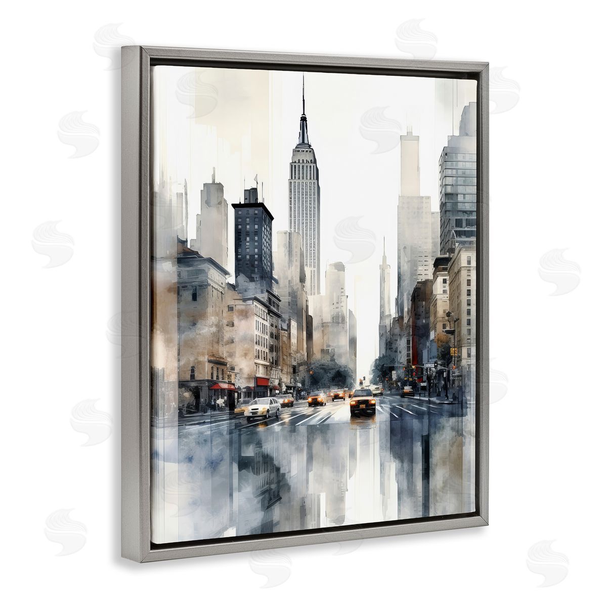 Irena Orlov New York Urban City Gray Floater Frame Canvas Artside_