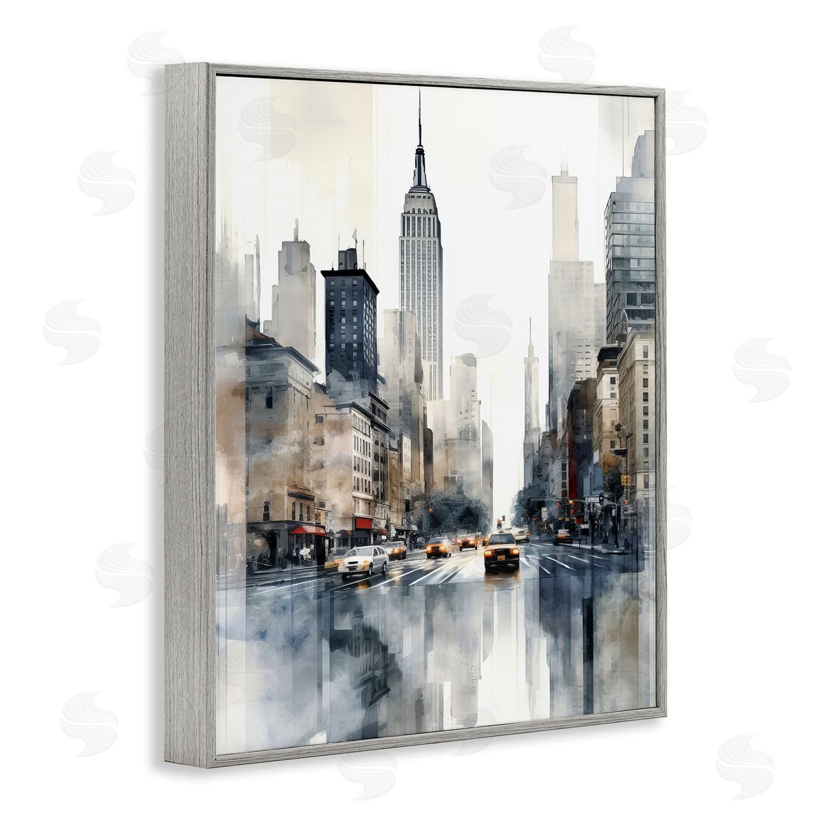 Irena Orlov New York Urban City Gray Framed Giclee Wall Artside_