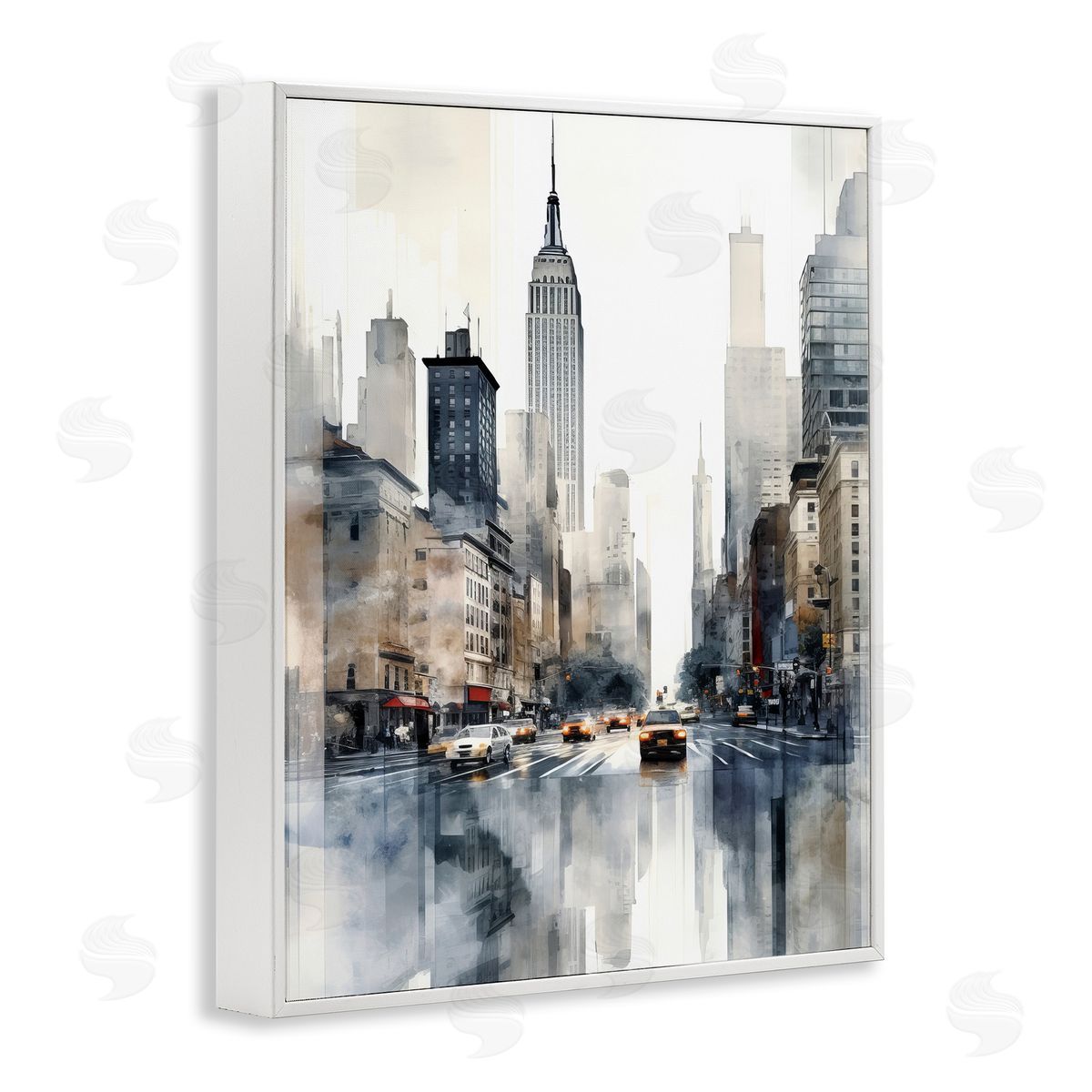 Irena Orlov New York Urban City White Framed Giclee Wall Artside_