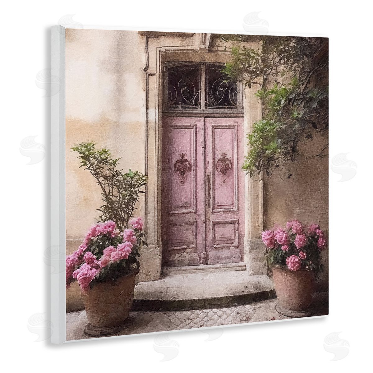 Riley B Pink Floral Doorway Wall Plaque Artside_