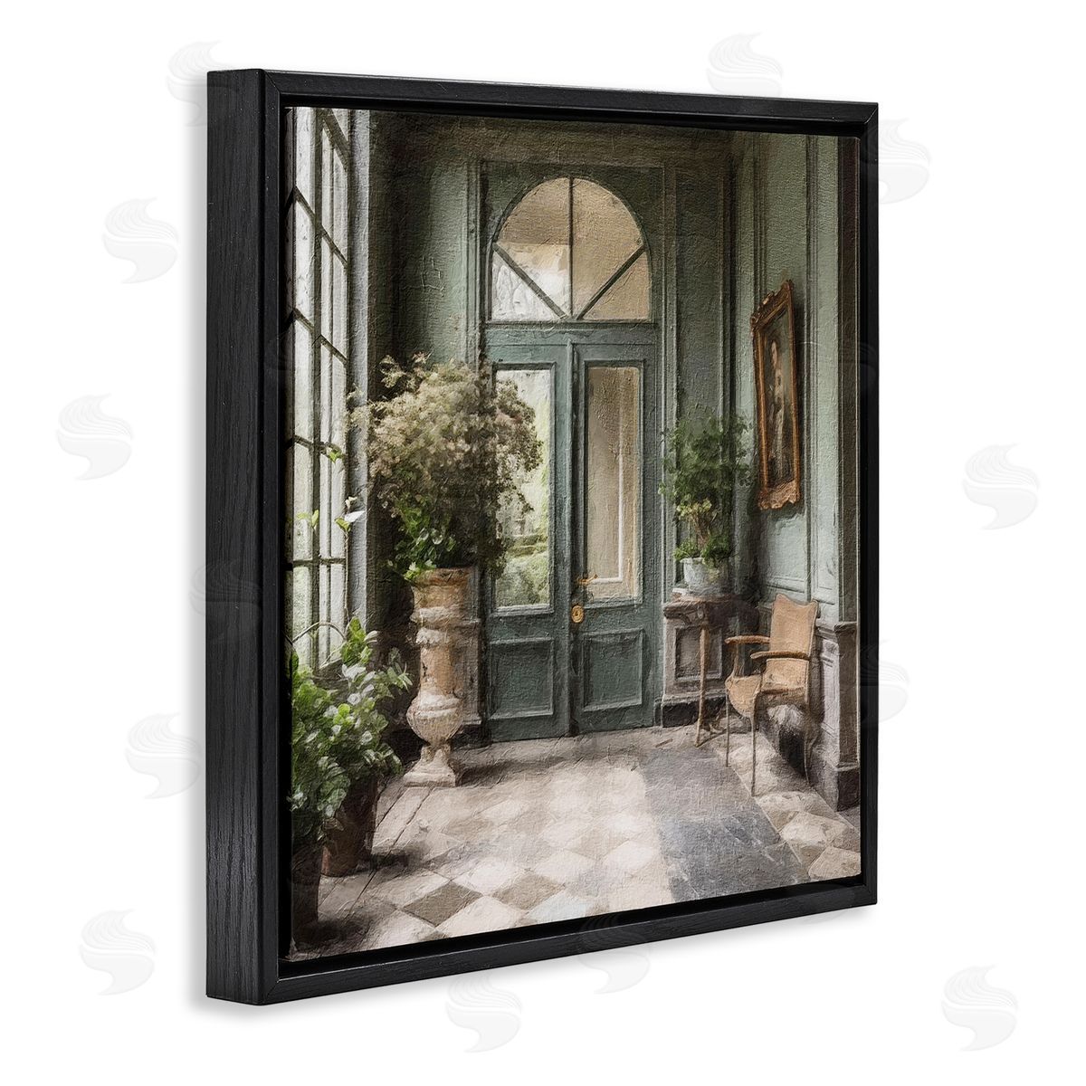 Riley B Green French Architecture Black Floater Frame Canvas Artside_