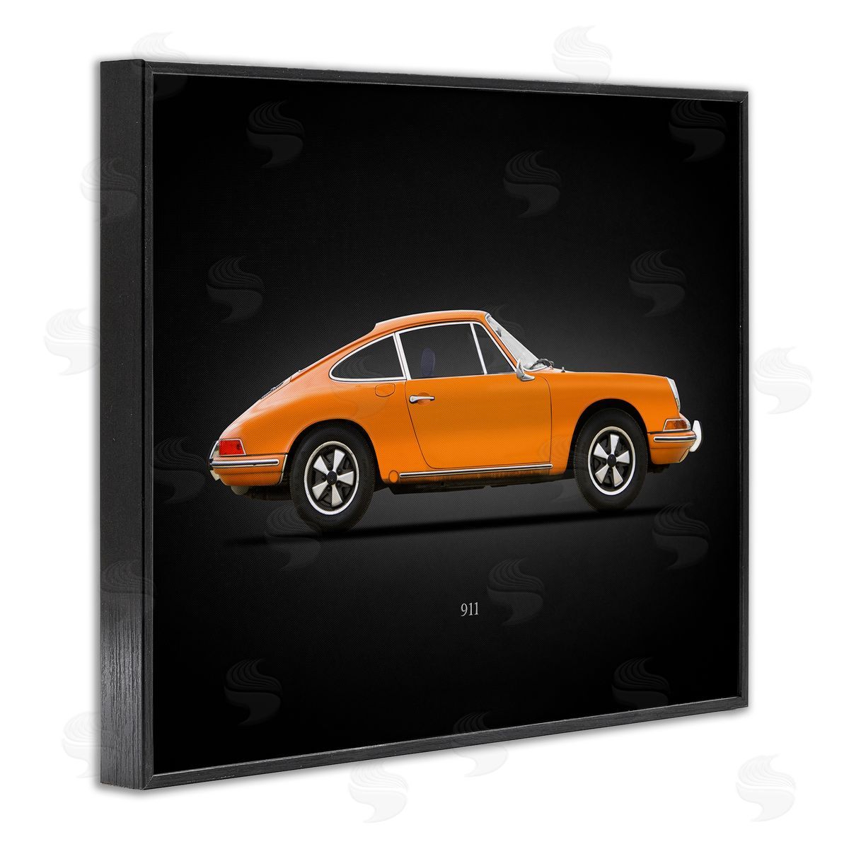 Mark Rogan Orange Classic Coupe Black Framed Giclee Wall Artside_
