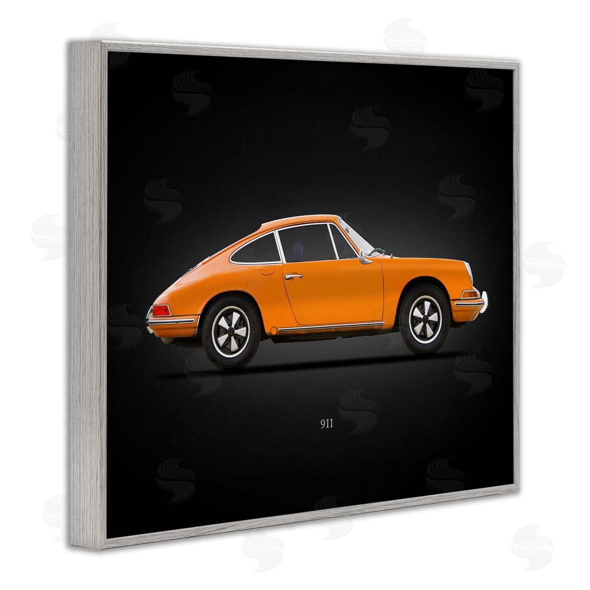 Mark Rogan Orange Classic Coupe Gray Framed Giclee Wall Artside_