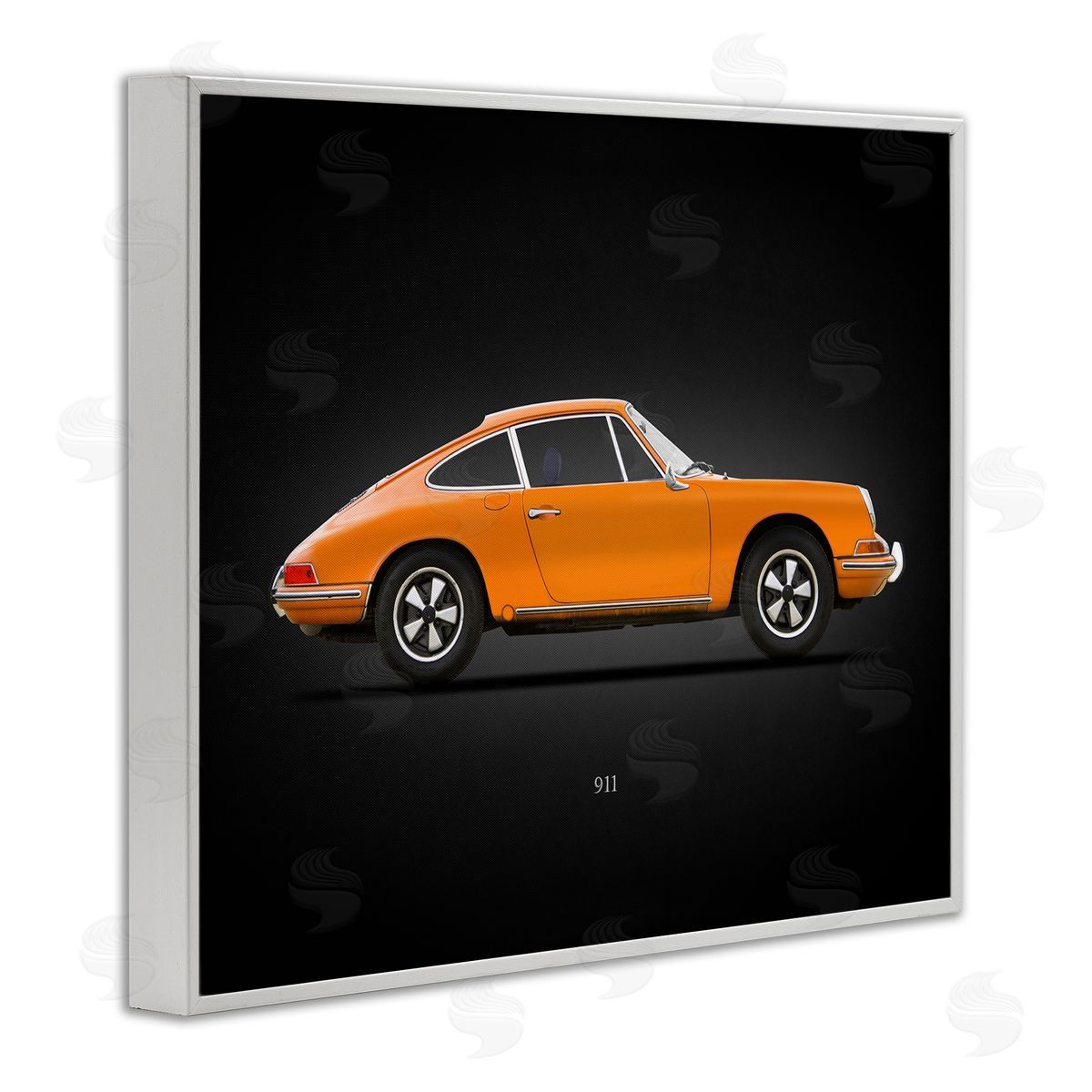 Mark Rogan Orange Classic Coupe White Framed Giclee Wall Artside_