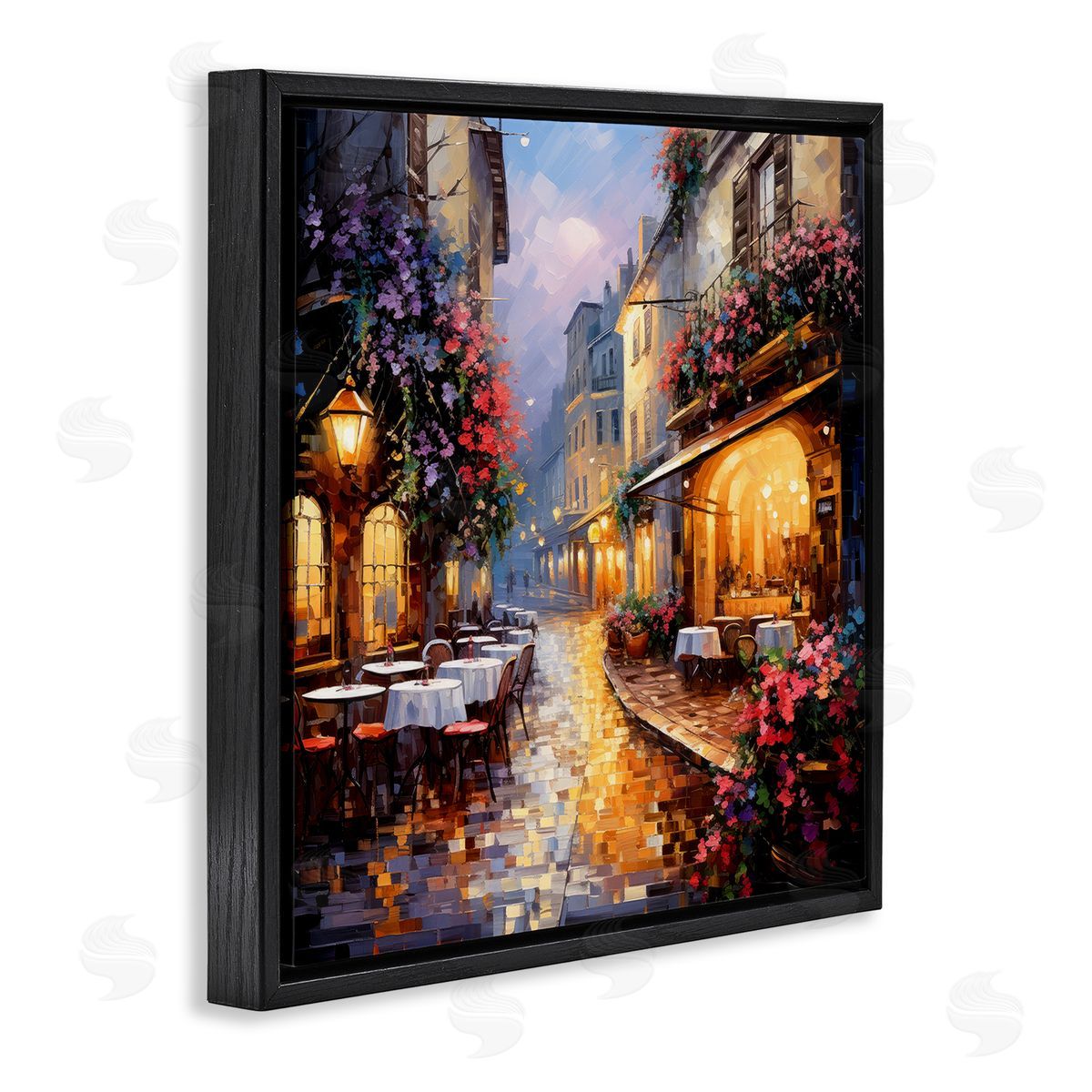 Ray Powers Floral French Bistro Black Floater Frame Canvas Artside_