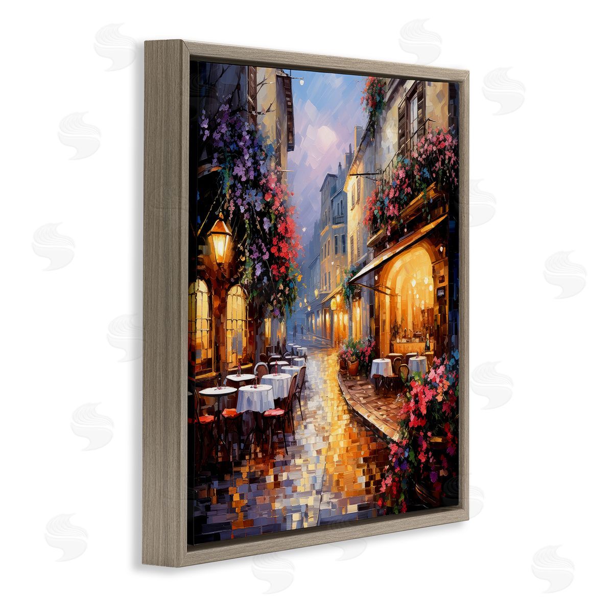 Ray Powers Floral French Bistro Brown Floater Frame Canvas Artside_