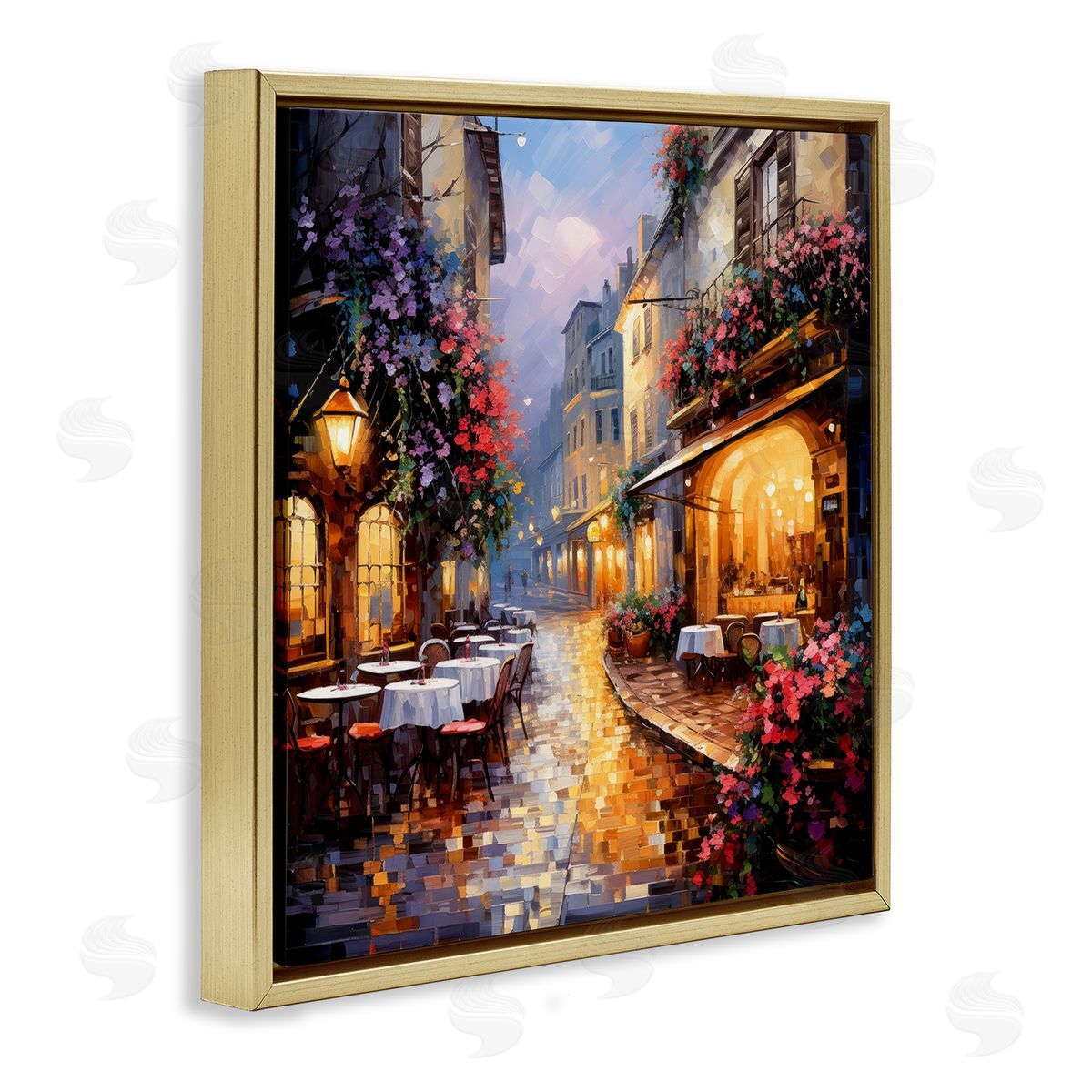 Ray Powers Floral French Bistro Gold Floater Frame Canvas Artside_