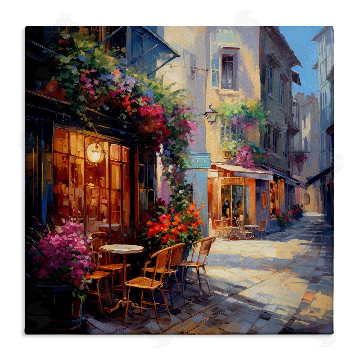 Ray Powers French Neighborhood Cafe Canvas Wall Art
