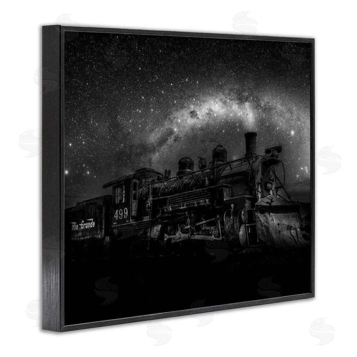 Daniel Sproul Train & Night Sky Black Framed Giclee Wall Artside_