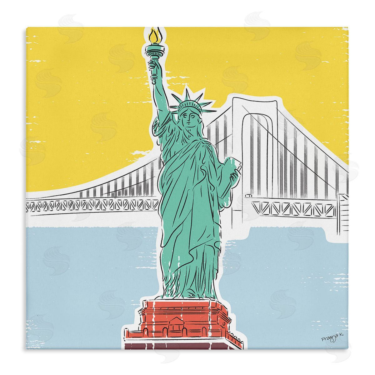 Pragya Kothari Statue of Liberty Portrait Canvas Wall Art