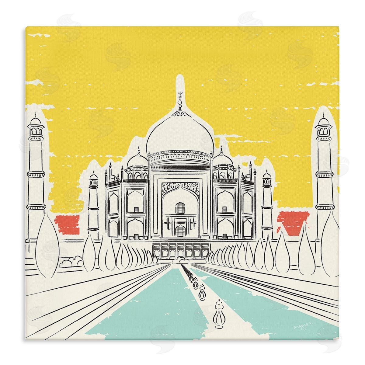 Pragya Kothari Taj Mahal Architecture Canvas Wall Art