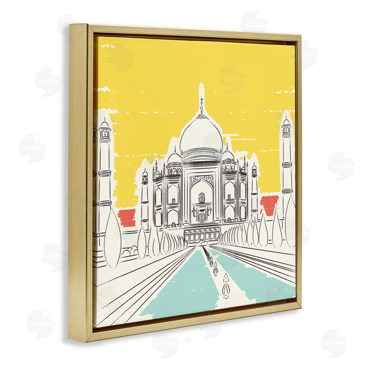Pragya Kothari Taj Mahal Architecture Gold Floater Frame Canvas Artside_