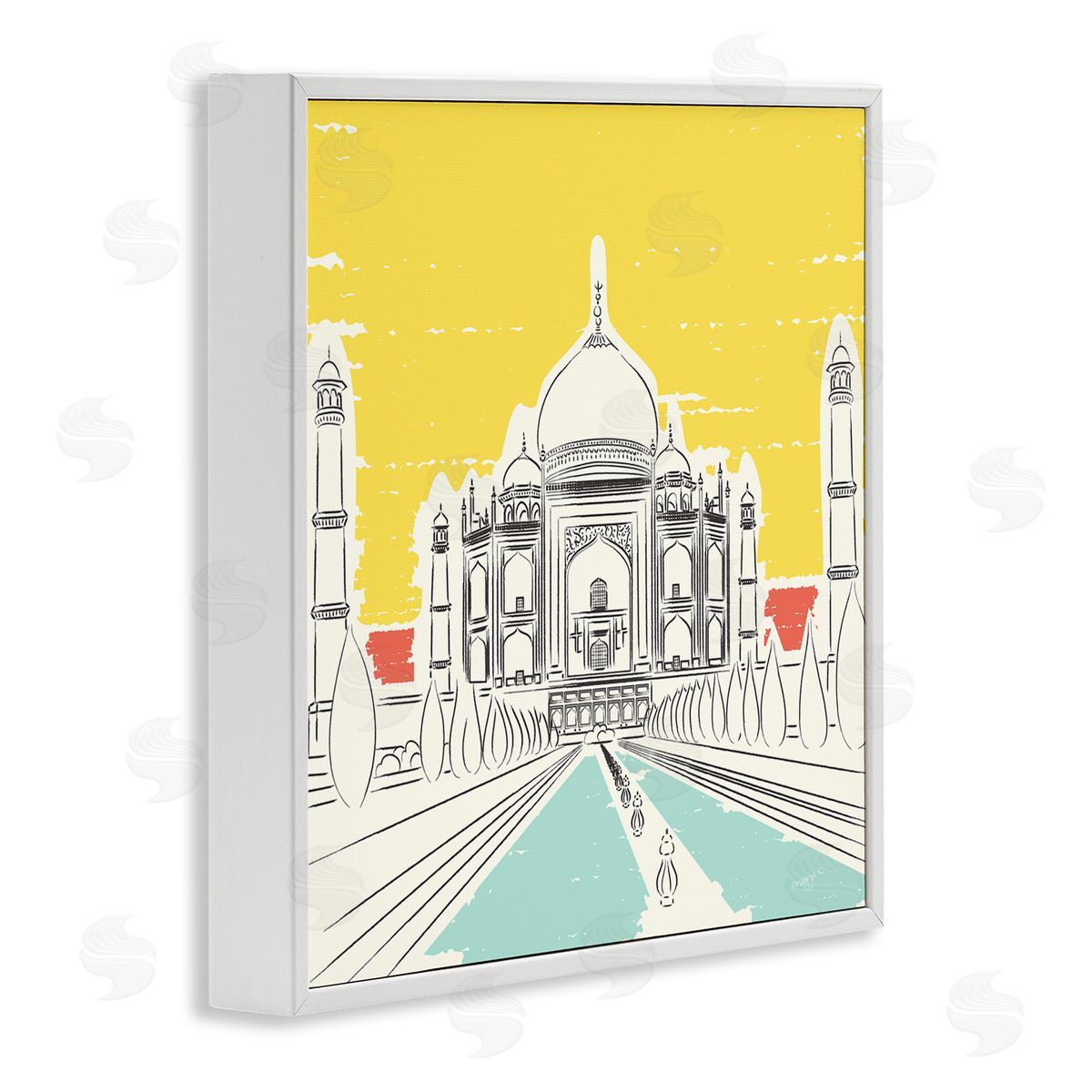 Pragya Kothari Taj Mahal Architecture White Framed Giclee Wall Artside_