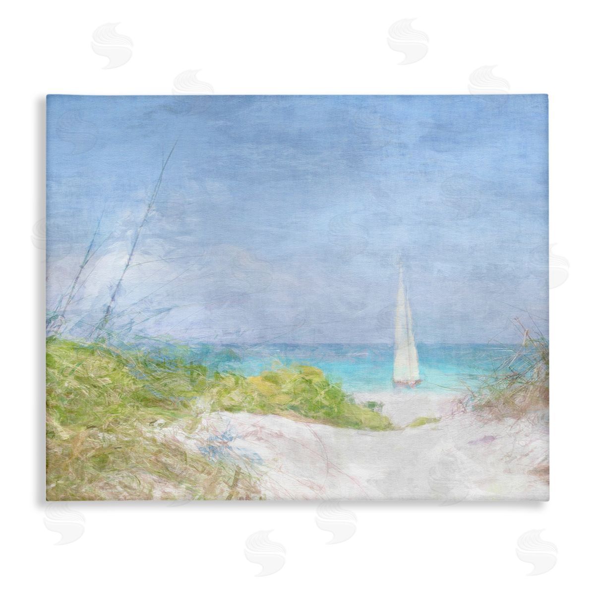 Noah Bay Sailboat & Beach Path Canvas Wall Art