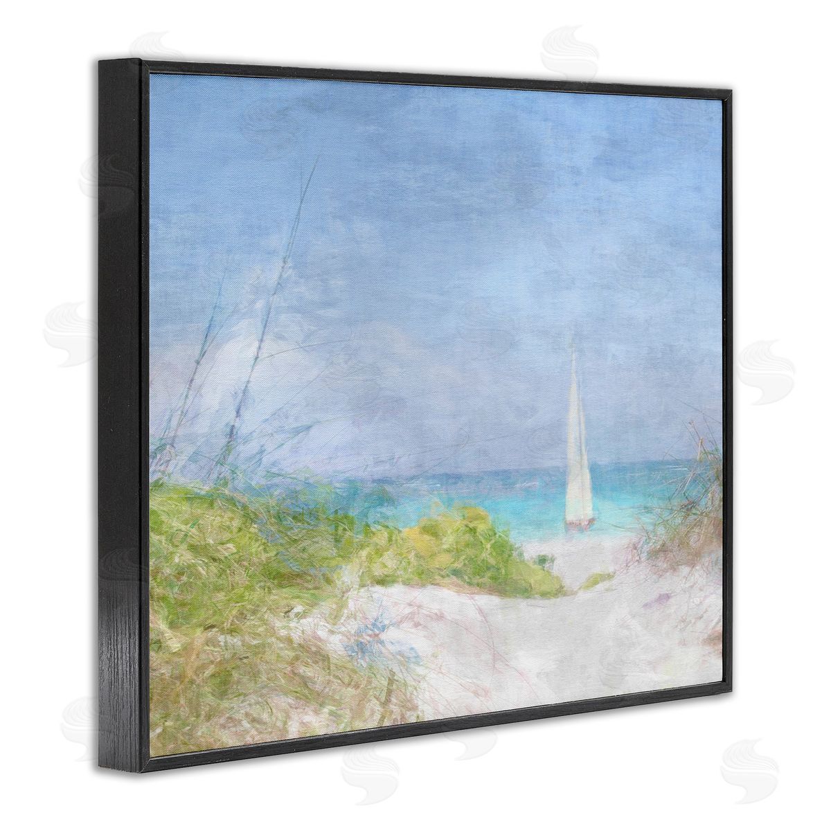 Noah Bay Sailboat & Beach Path Black Framed Giclee Wall Artside_