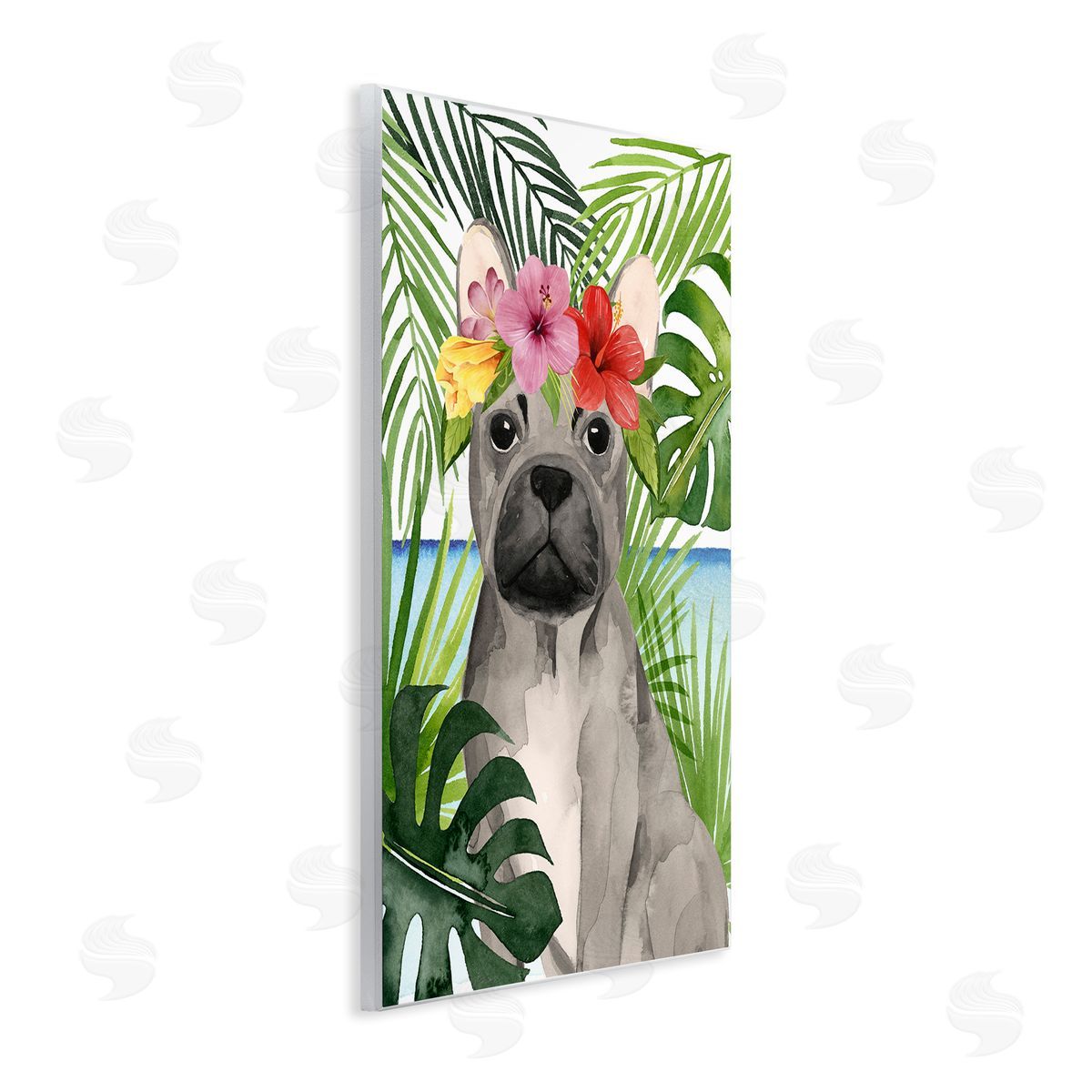 Grace Popp Tropical French Bulldog Wall Plaque Artside_