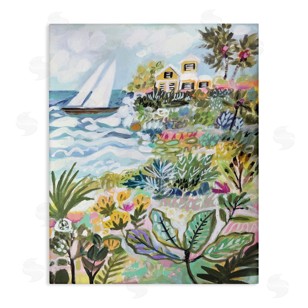 Abstract Nautical Scene Canvas Wall Art, Home Decor by Karen Fields