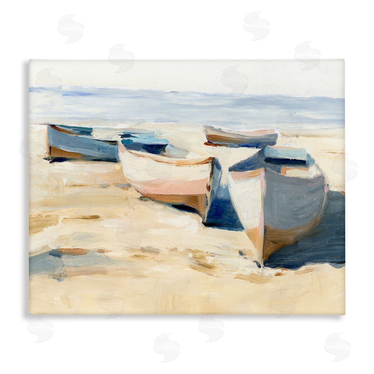 Ethan Harper Boats on Beach Painting Canvas Wall Art