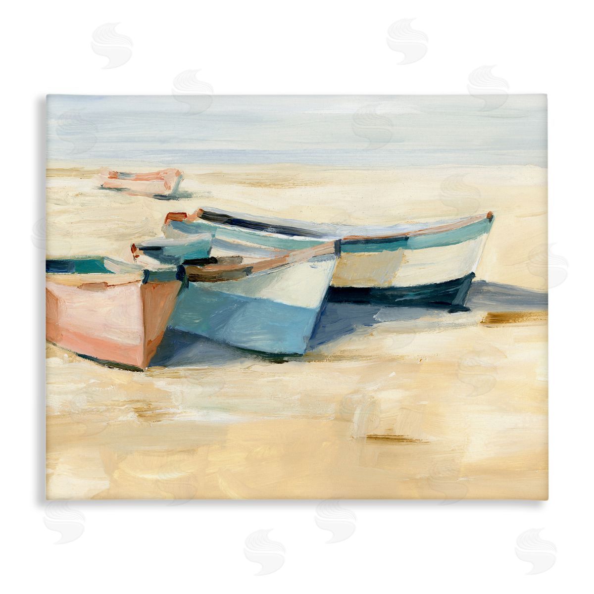 Ethan Harper Docked Boats Painting Canvas Wall Art