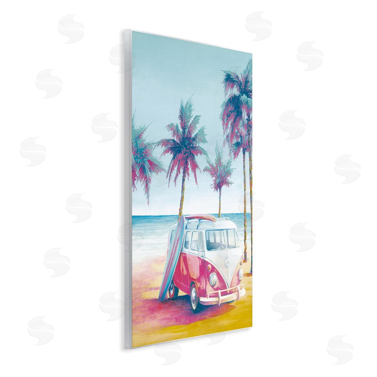 Cloverfield & Co. Tropical Minibus on Beach Wall Plaque Artside_
