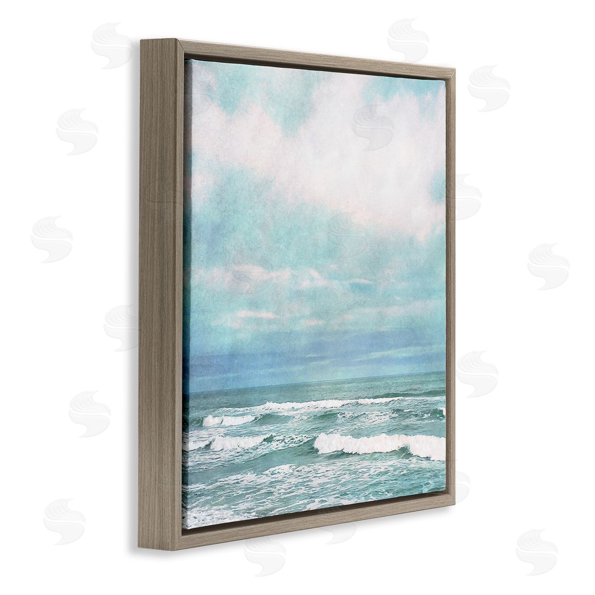 Christine Zalewski Beach Waves Horizon Brown Floater Frame Canvas Artside_