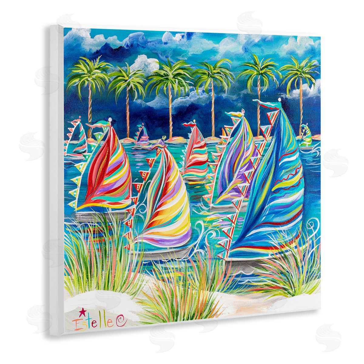 Estelle Grengs Tropical Patterned Boats Wall Plaque Artside_