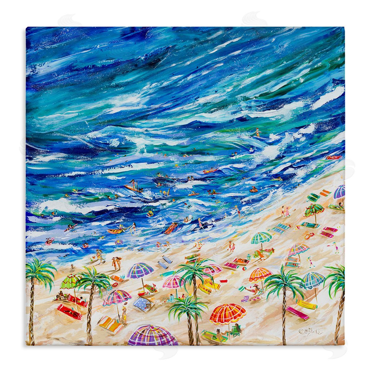 Estelle Grengs Summer Beach Painting Canvas Wall Art