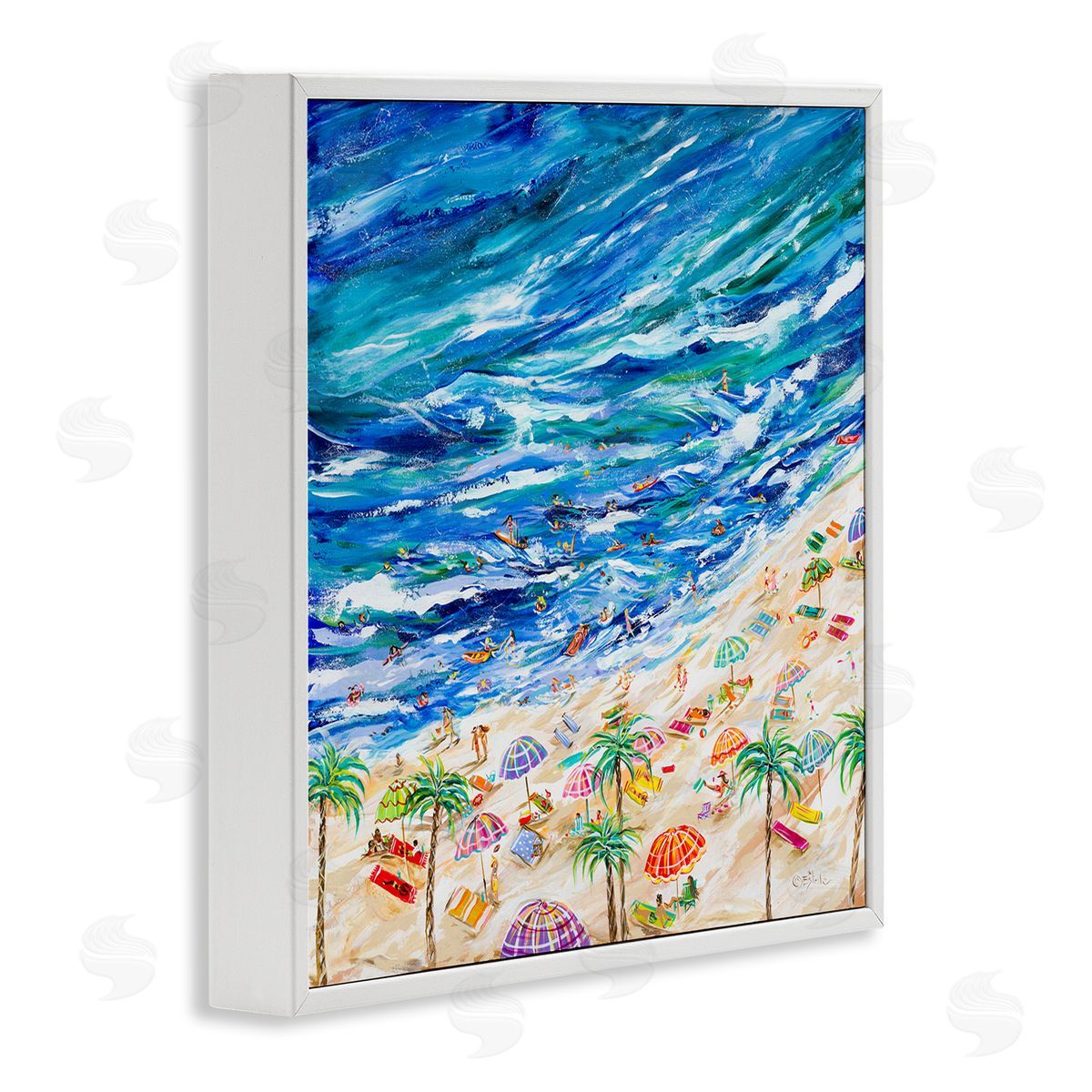 Estelle Grengs Summer Beach Painting White Framed Giclee Wall Artside_
