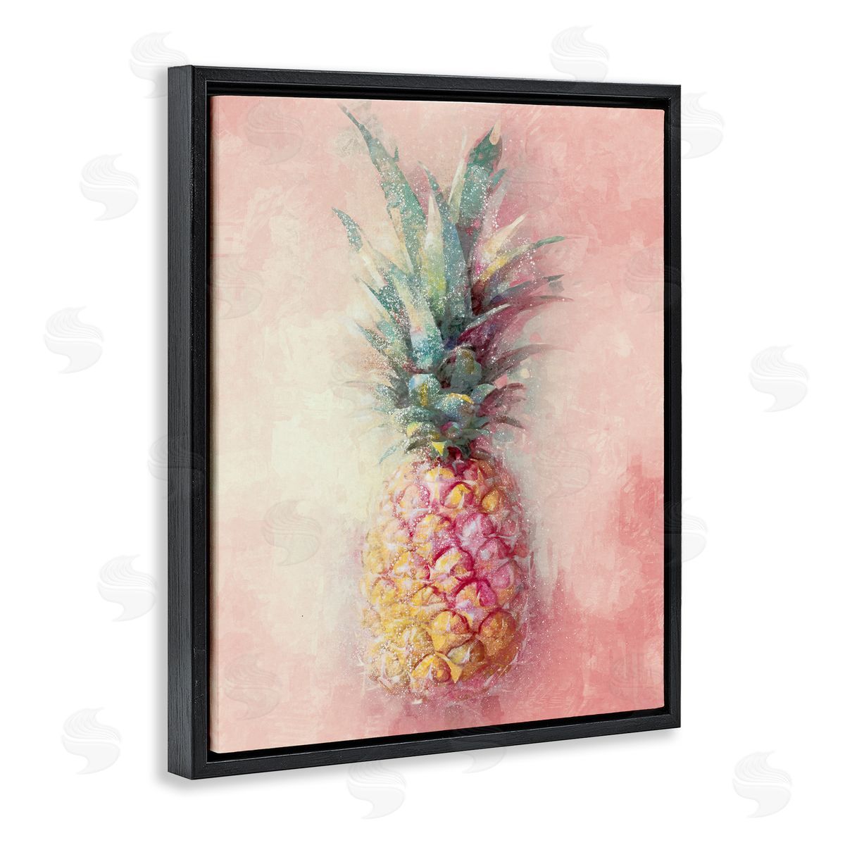 Ziwei Li Tropical Glam Pineapple Black Floater Frame Canvas Artside_