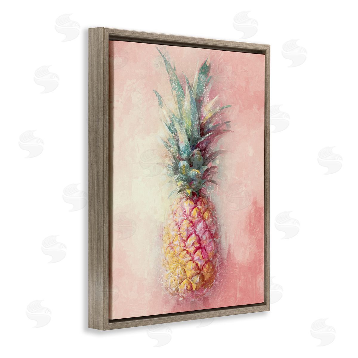 Ziwei Li Tropical Glam Pineapple Brown Floater Frame Canvas Artside_