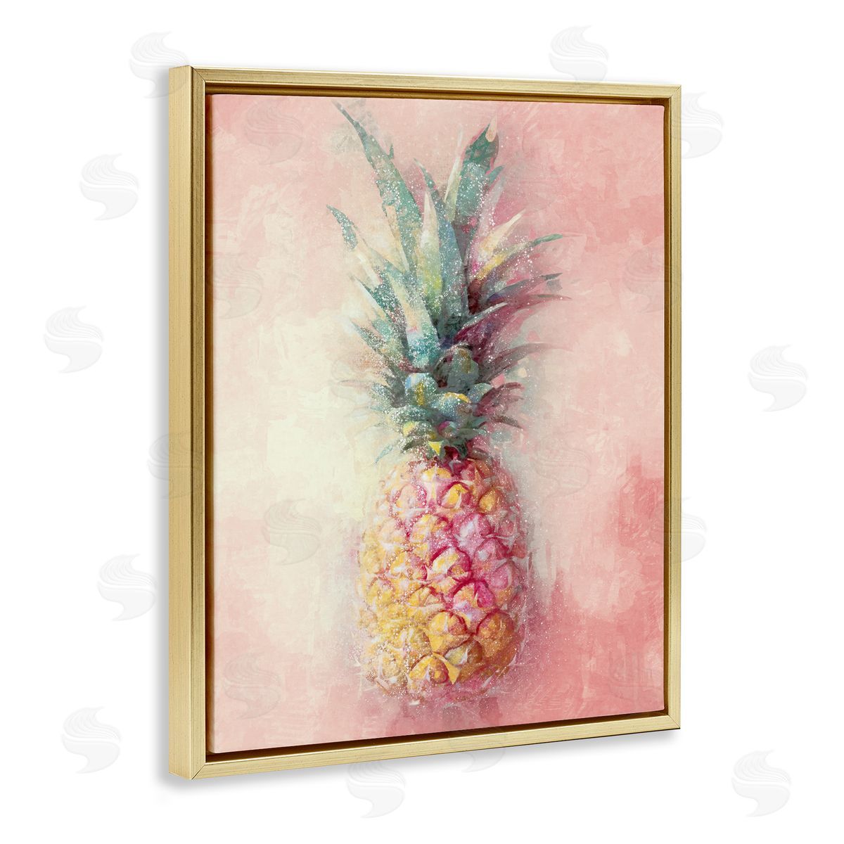 Ziwei Li Tropical Glam Pineapple Gold Floater Frame Canvas Artside_