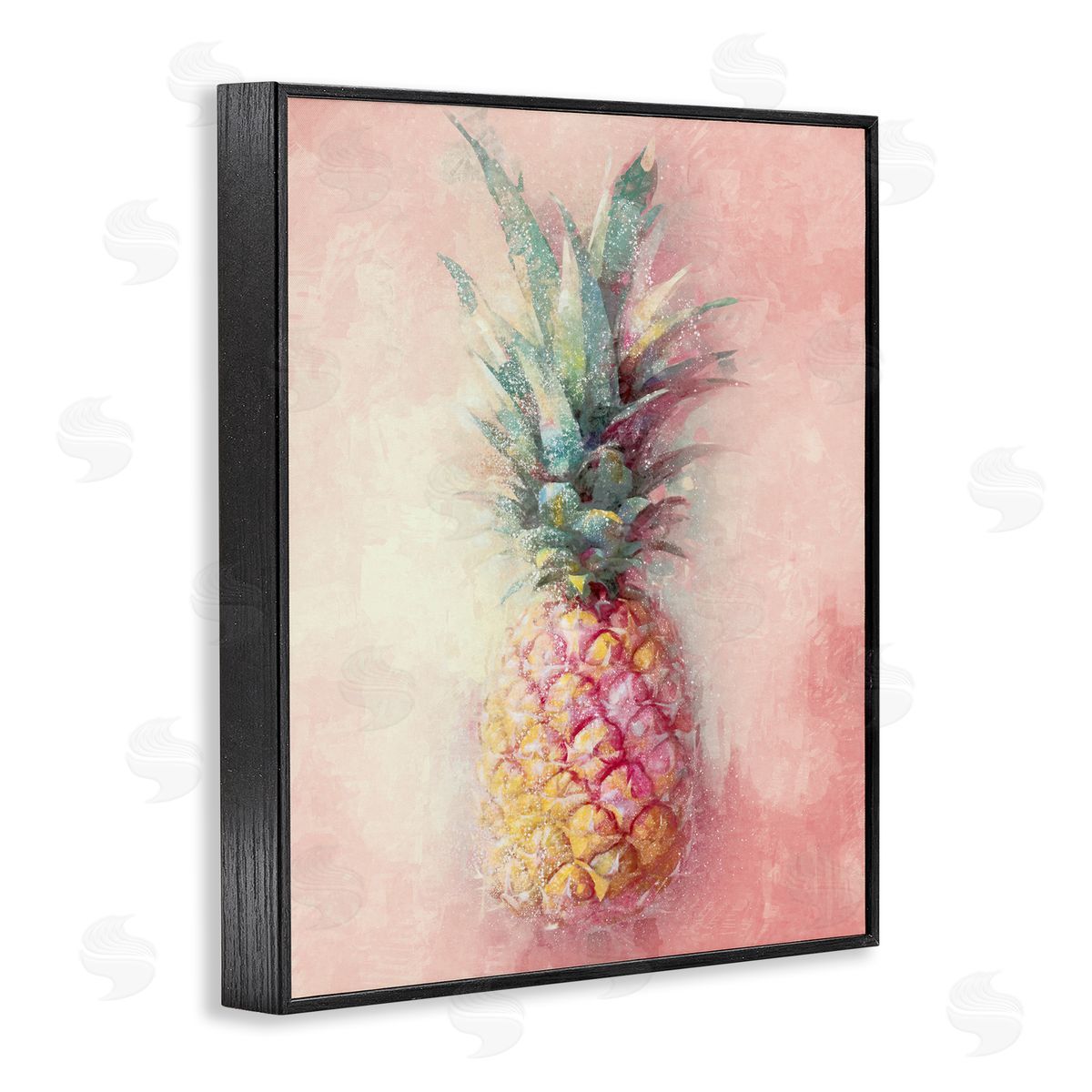 Ziwei Li Tropical Glam Pineapple Black Framed Giclee Wall Artside_
