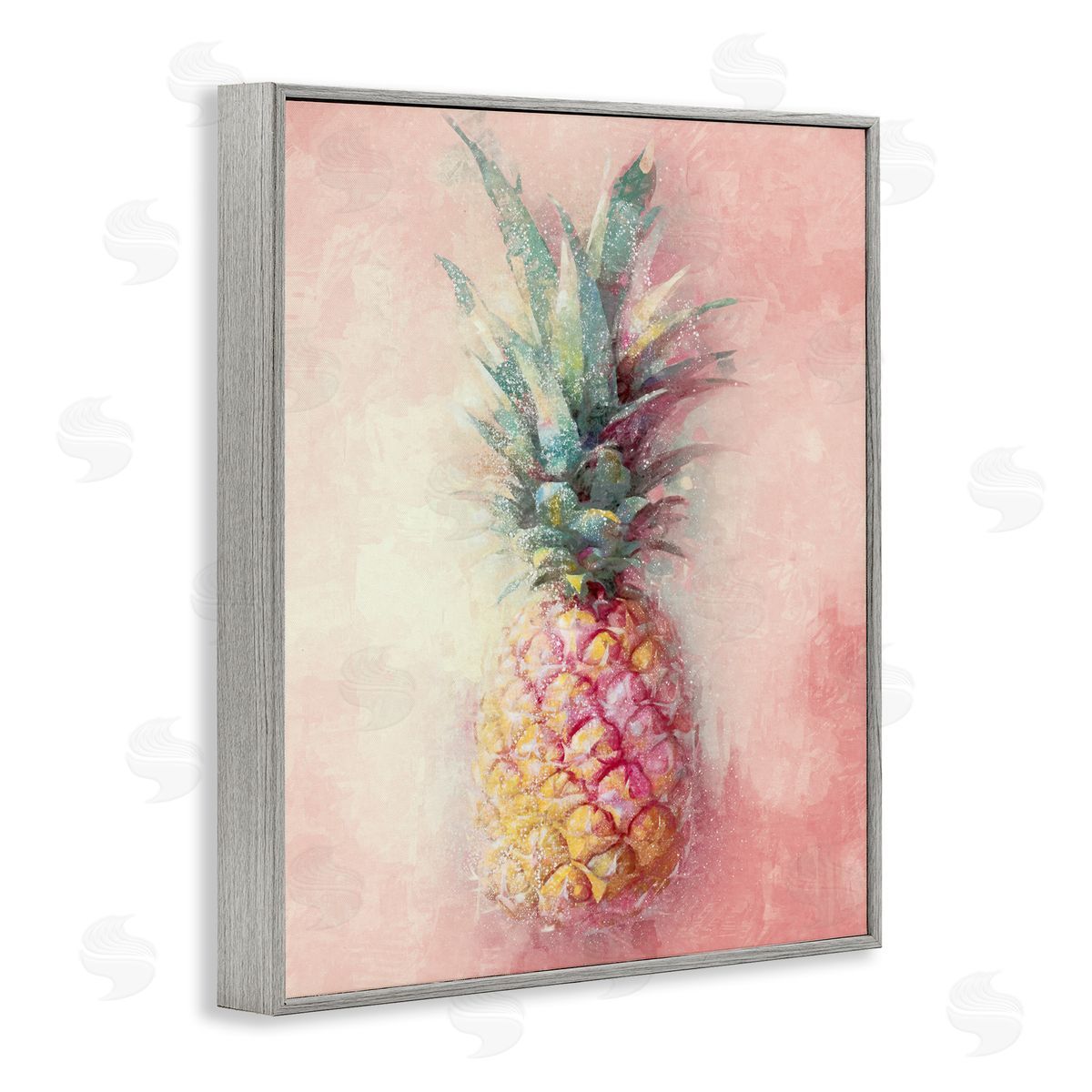 Ziwei Li Tropical Glam Pineapple Gray Framed Giclee Wall Artside_