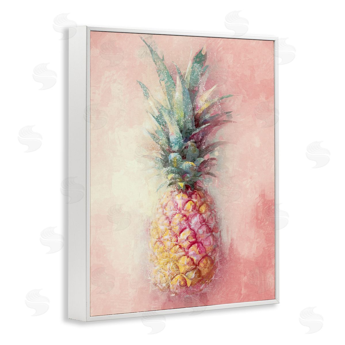 Ziwei Li Tropical Glam Pineapple White Framed Giclee Wall Artside_