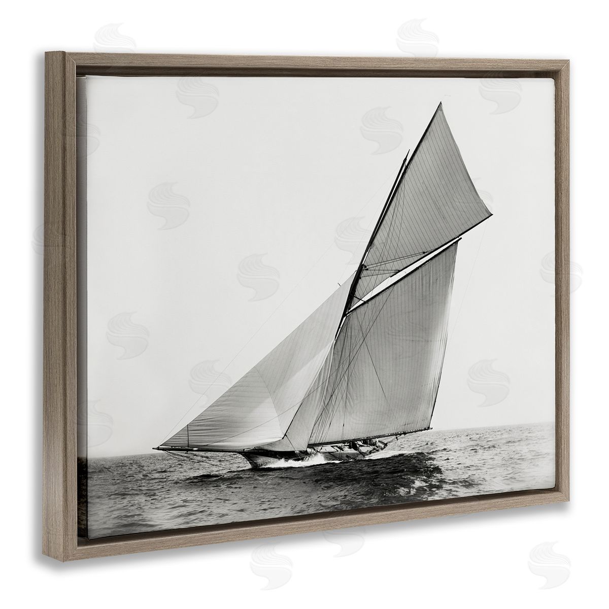 Graffitee Studios Majestic Ship Photography Brown Floater Frame Canvas Artside_