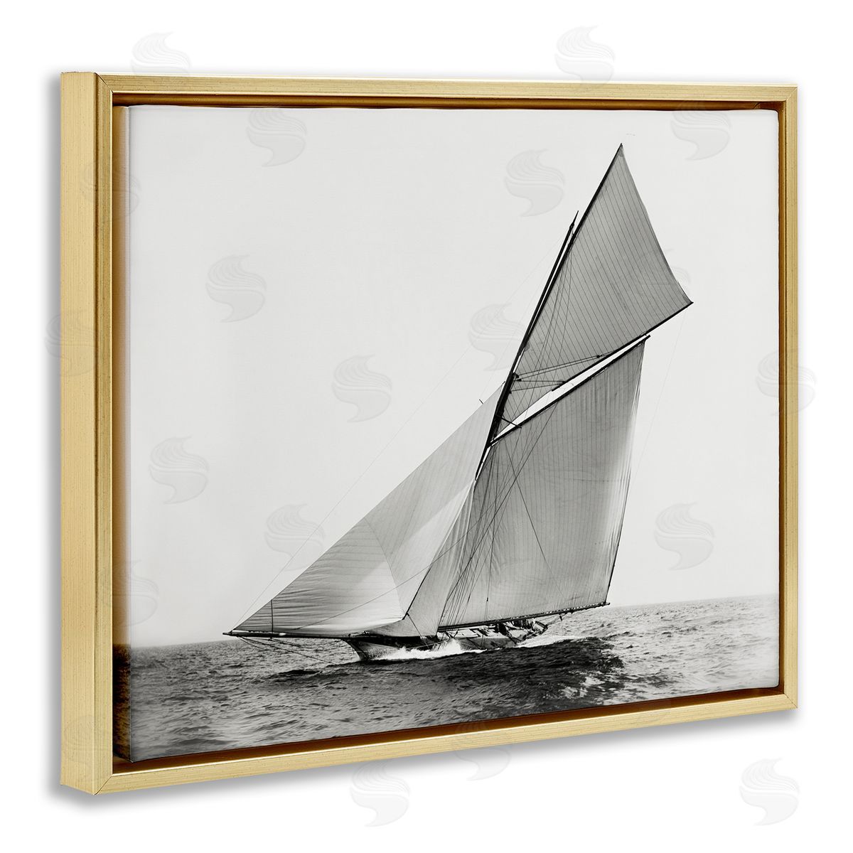Graffitee Studios Majestic Ship Photography Gold Floater Frame Canvas Artside_