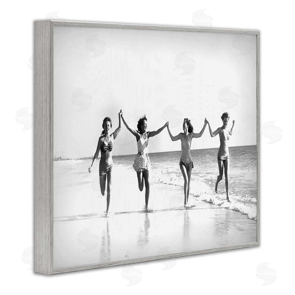 Graffitee Studios Vintage Summer Joy Gray Framed Giclee Wall Artside_